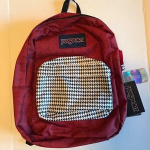 NWT Alabama Jansport Backpack Red Houndstooth